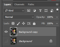 Screenshot of layers, one selected