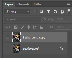 Screenshot of layers, none selected