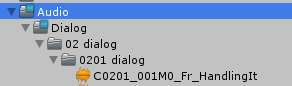 Unity screenshot showing Project folder in single column view